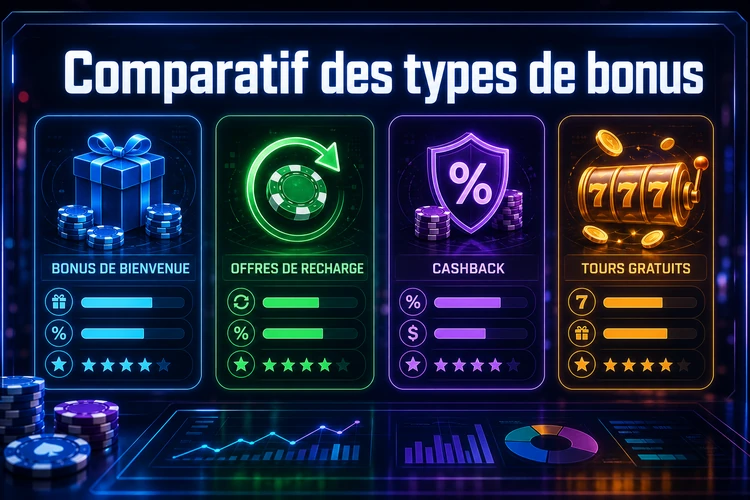 Comparatif des types de bonus